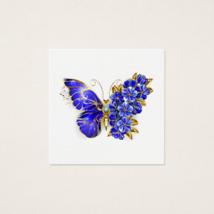 Flower Sapphire Butterfly Fyrkantigt Visitkort