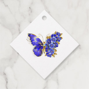 Flower Sapphire Butterfly Gåvor Etiketter