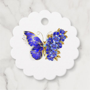 Flower Sapphire Butterfly Gåvor Etiketter