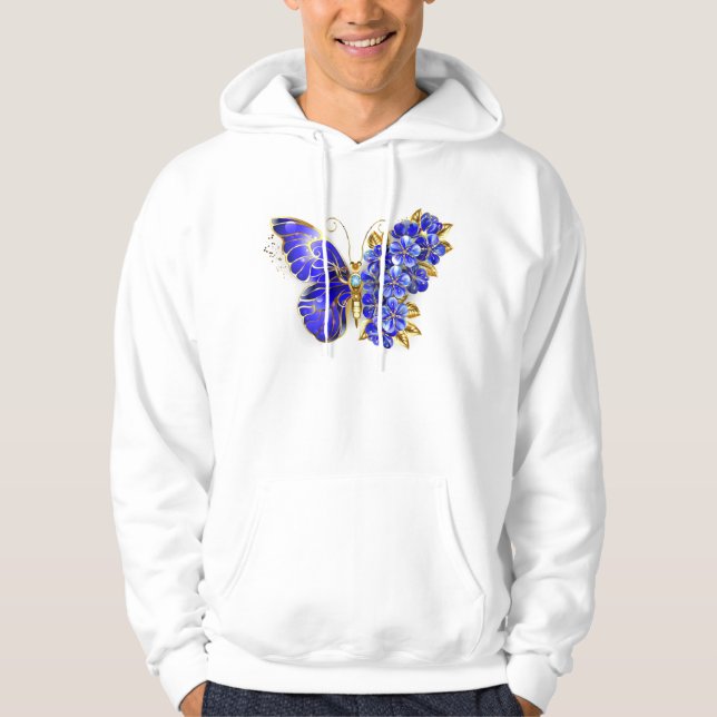 Flower Sapphire Butterfly Hoodie (Framsida)