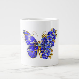 Flower Sapphire Butterfly Jumbo Mugg