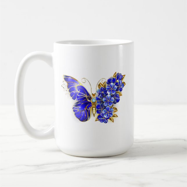 Flower Sapphire Butterfly Kaffemugg (Vänster)