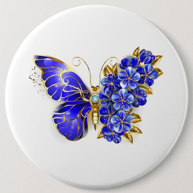 Flower Sapphire Butterfly Knapp (Framsida)