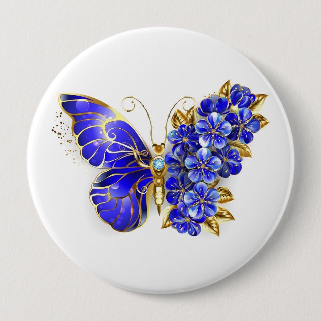 Flower Sapphire Butterfly Knapp (Framsida)