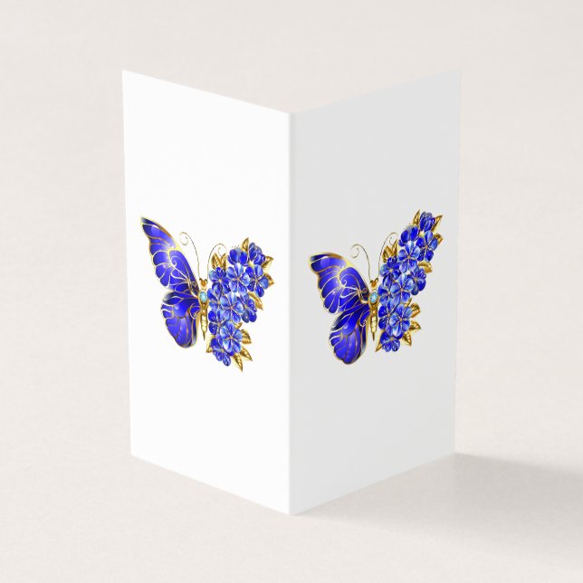 Flower Sapphire Butterfly Kort (Utsida)