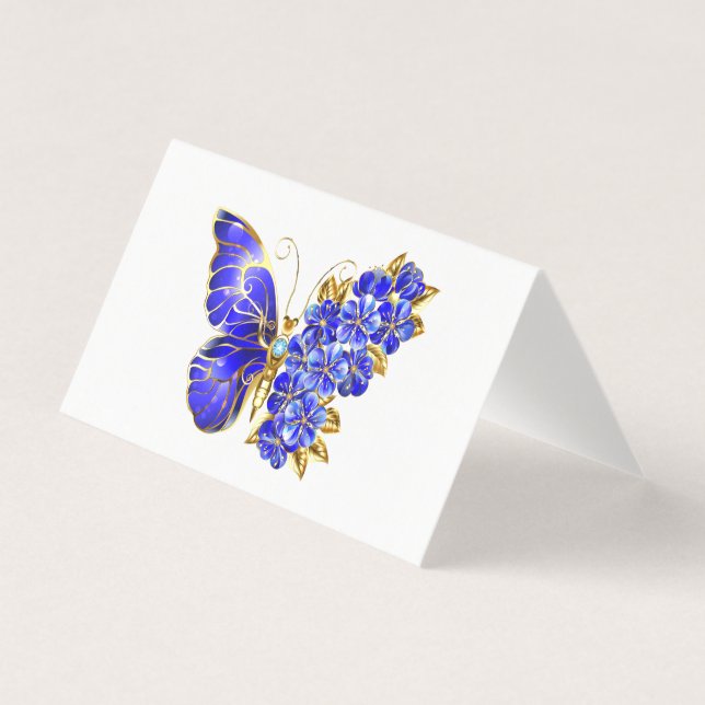 Flower Sapphire Butterfly Kort (Framsida)