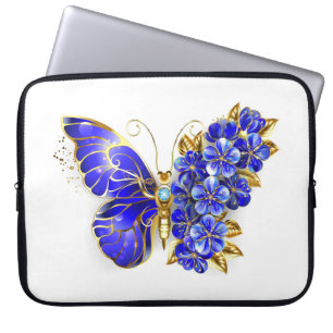 Flower Sapphire Butterfly Laptop Fodral