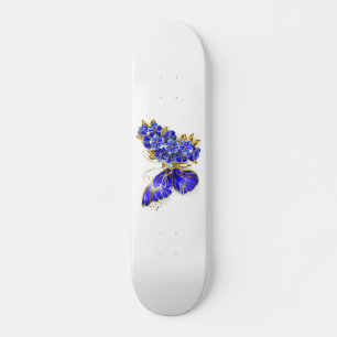 Flower Sapphire Butterfly Mini Skateboard Bräda 18,5 Cm