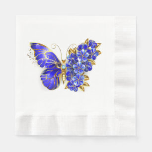 Flower Sapphire Butterfly Pappersservett