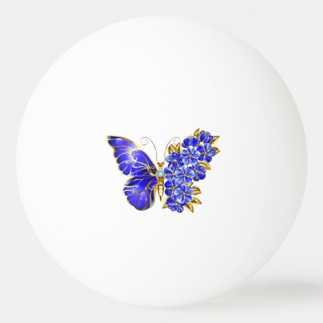 Flower Sapphire Butterfly Pingisboll (Framsidan)