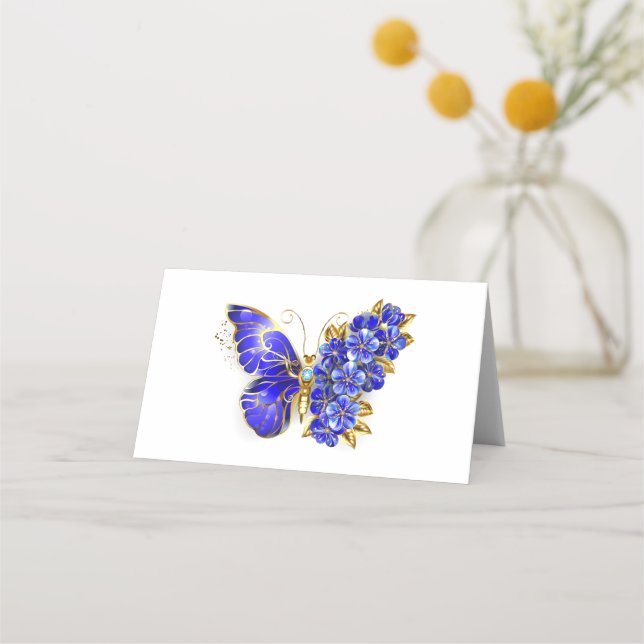 Flower Sapphire Butterfly Placeringskort (Framsida)