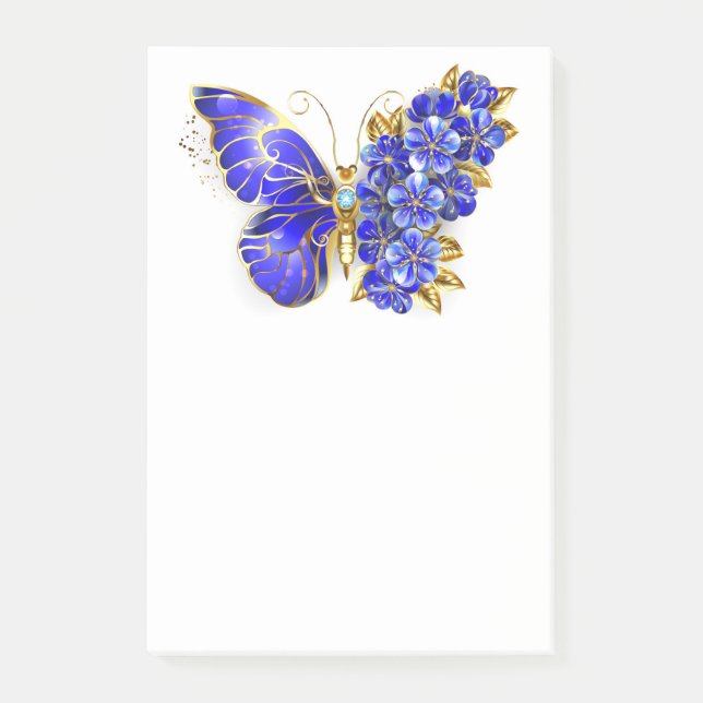 Flower Sapphire Butterfly Post-it Block (Framsida)