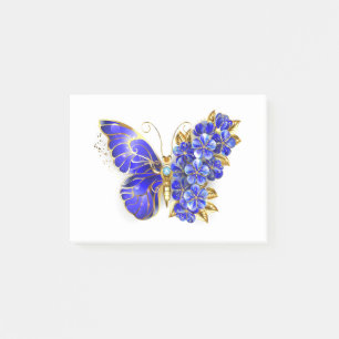 Flower Sapphire Butterfly Post-it Block