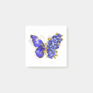 Flower Sapphire Butterfly Post-it Block