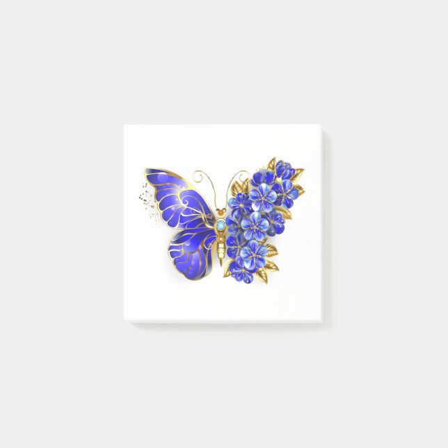 Flower Sapphire Butterfly Post-it Block (Framsida)
