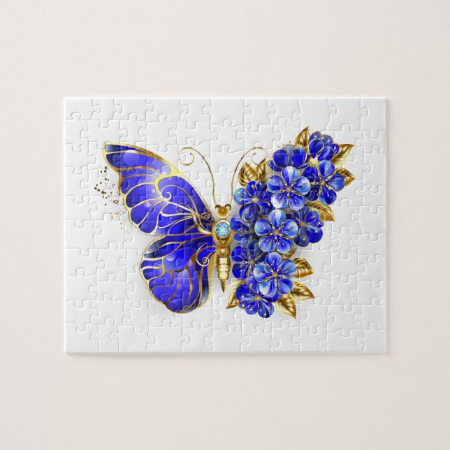 Flower Sapphire Butterfly Pussel (Horisontell)