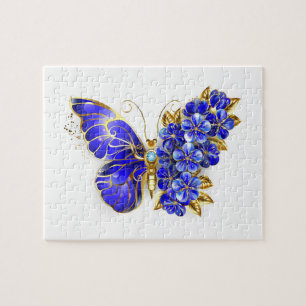 Flower Sapphire Butterfly Pussel
