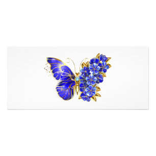 Flower Sapphire Butterfly Reklamkort
