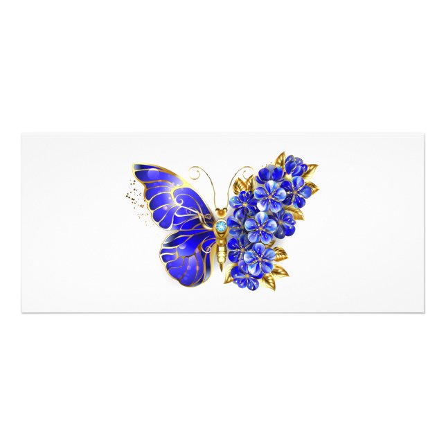 Flower Sapphire Butterfly Reklamkort (Framsidan)