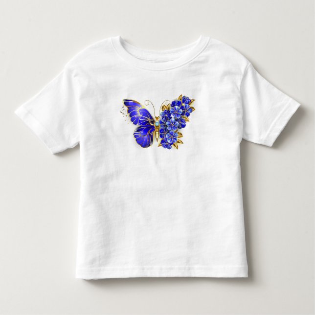 Flower Sapphire Butterfly T Shirt (Framsida)