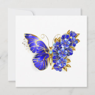Flower Sapphire Butterfly Tack Kort