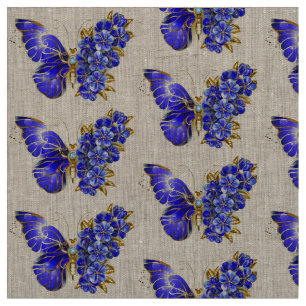 Flower Sapphire Butterfly Tyg