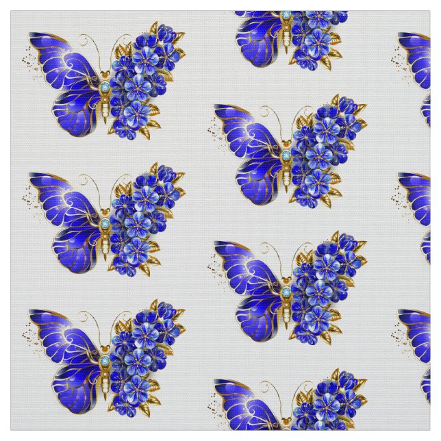Flower Sapphire Butterfly Tyg (Provkarta)