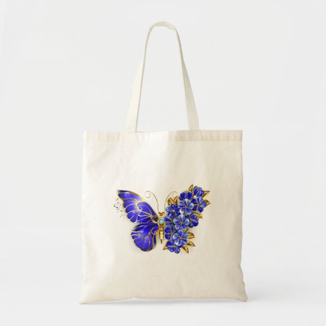 Flower Sapphire Butterfly Tygkasse (Framsidan)