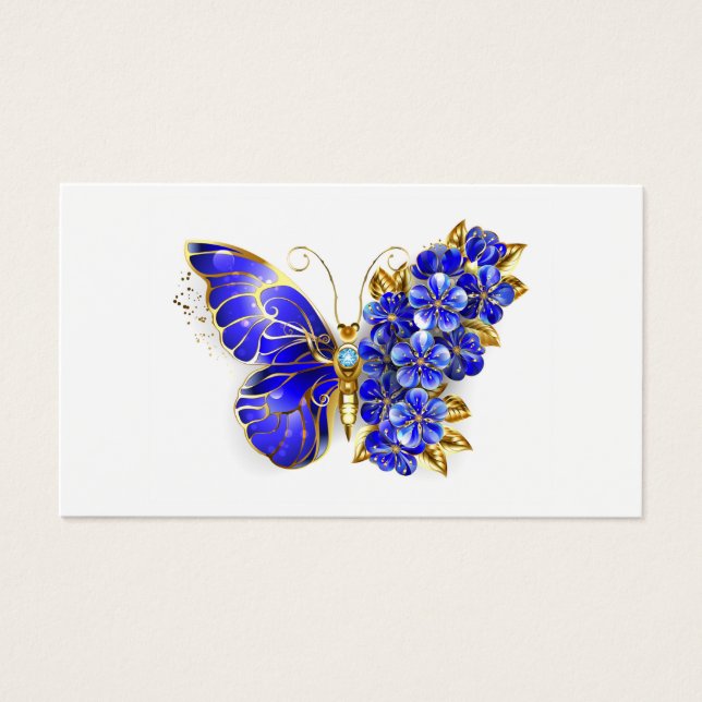 Flower Sapphire Butterfly Visitkort (Framsidan)