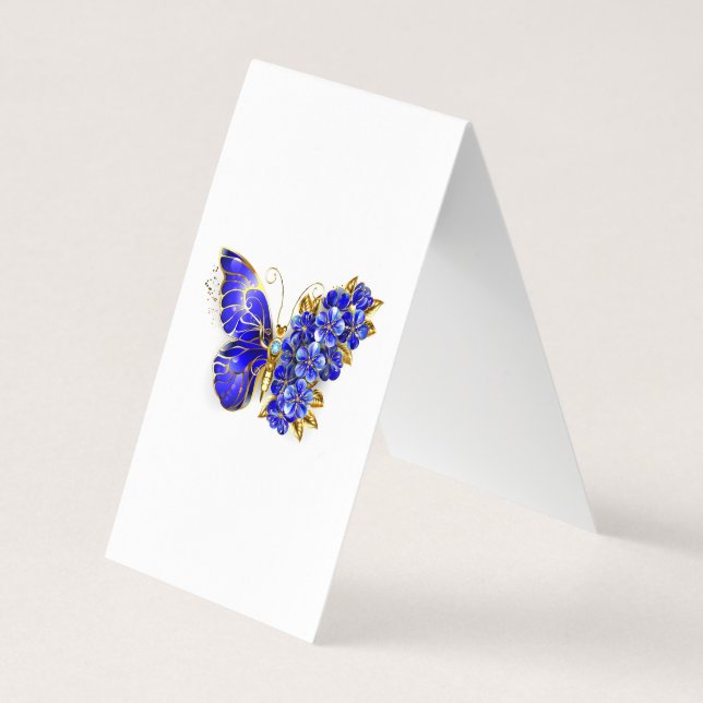 Flower Sapphire Butterfly Visitkort (Baksida)