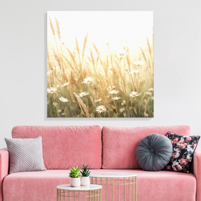 Flower Scenery Wall Art |Peaceful Nature Landscape Canvastryck (Insitu (Vardagsrum))