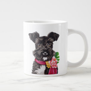 Flower Schnauzer Jumbo Mugg