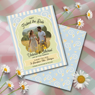 Flower Seed Packet Hand plockade Spara datumfoto Datumet