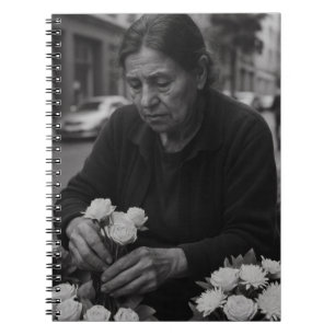 Flower Seller Street Porträtt bärbar dator Anteckningsbok