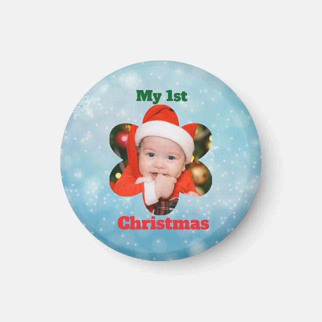 Flower Shape My 1st Christmas Photo Magnet (Framsidan)