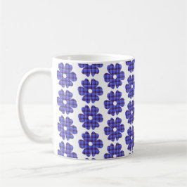 Flower Shape Plaid Blue Cornflower Kaffemugg