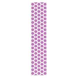 Flower Shape Plaid Pink Purple Table Runner