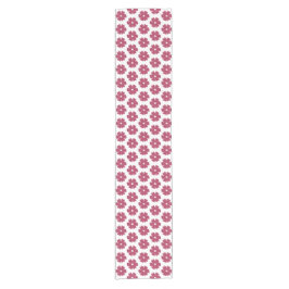 Flower Shape Plaid Red Pink Table Runner