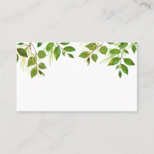 Flower Shop   Florist Blank Foliage-meddelande Visitkort