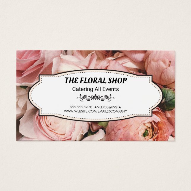 Flower Shop | Florist | Blommor Visitkort (Framsidan)