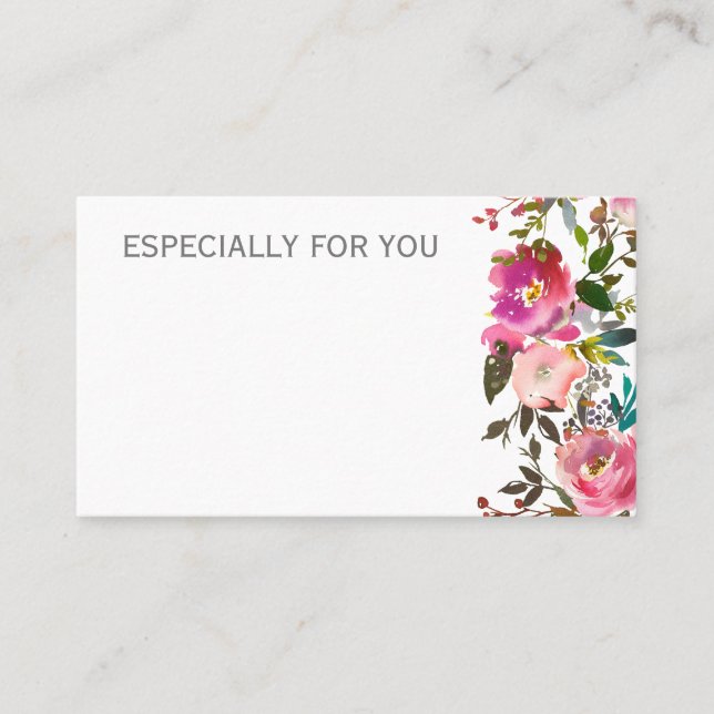 Flower Shop | Florist Bouquet-meddelande Visitkort (Framsida)