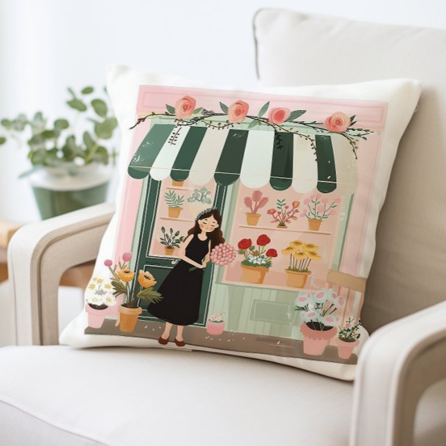 Flower Shop Pillow, Blommigt Art Kudde (Skapare uppladdad)