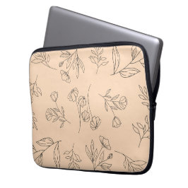 Flower silhouette mönster laptop fodral