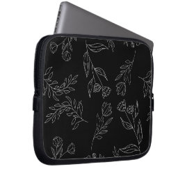 Flower silhouette mönster laptop fodral