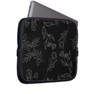 Flower silhouette mönster laptop fodral