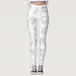 Flower silhouette mönster leggings