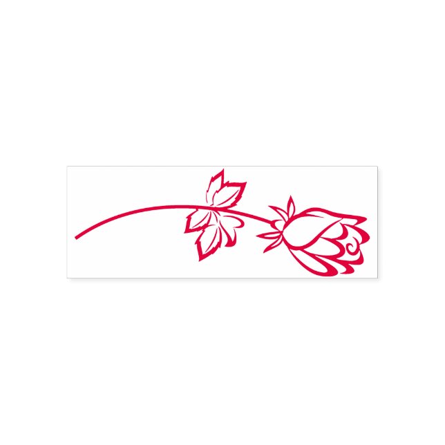 Flower Silhouette Självfärgande Stämpel (Design)