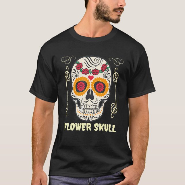 Flower skull_1 t shirt (Framsida)
