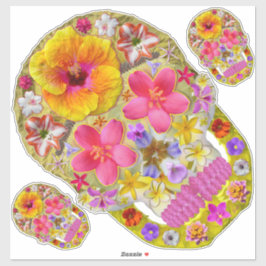 Flower Skull 4-Tropical Klistermärken