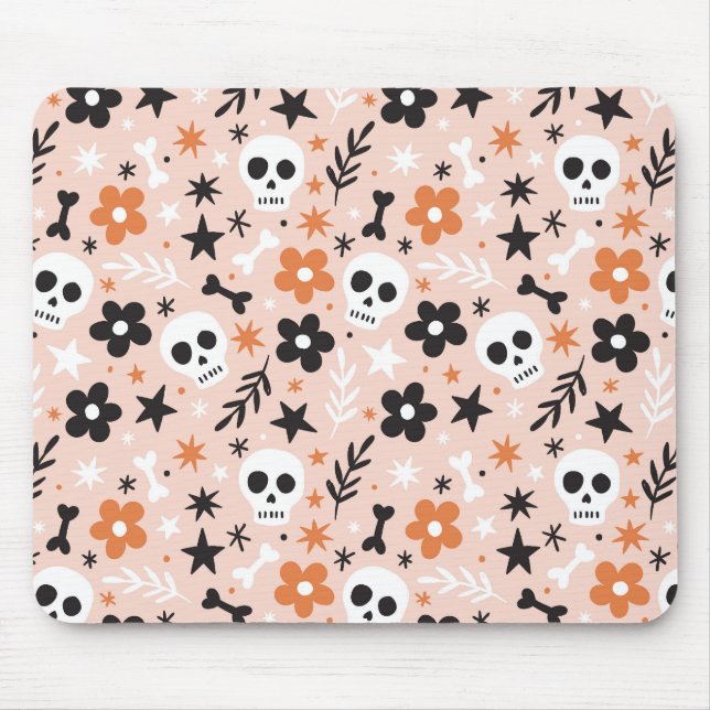 Flower Skull Mönster Musmatta (Framsidan)